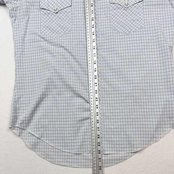 Wrangler Vintage Western Pearl Snap‎ Button Up Shirt Size 16-1/2 x 33 Made USA - Picture 9 of 11